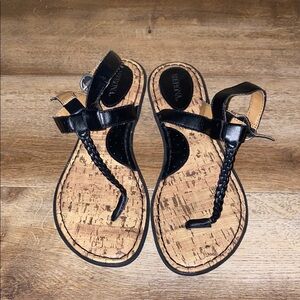 Venus Black Braided Sandals